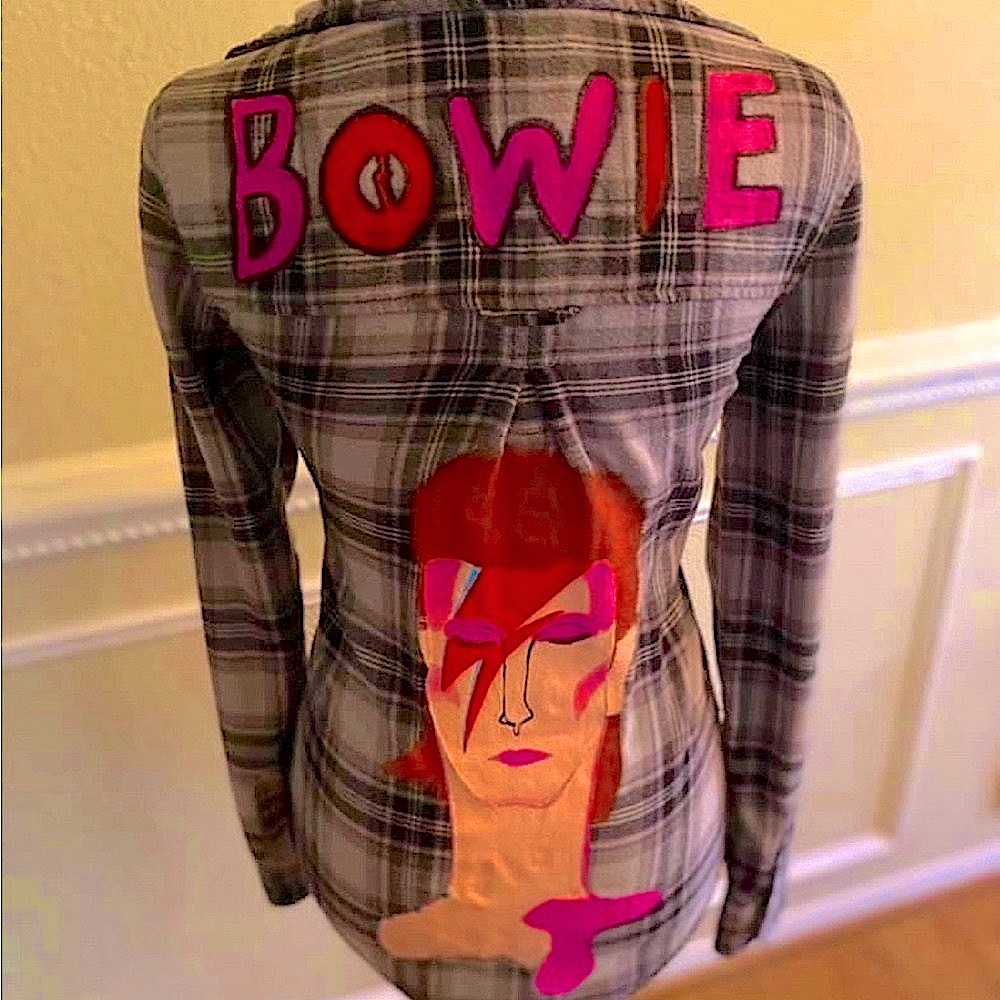 David Bowie flannel shirt! Size Small. Custom made